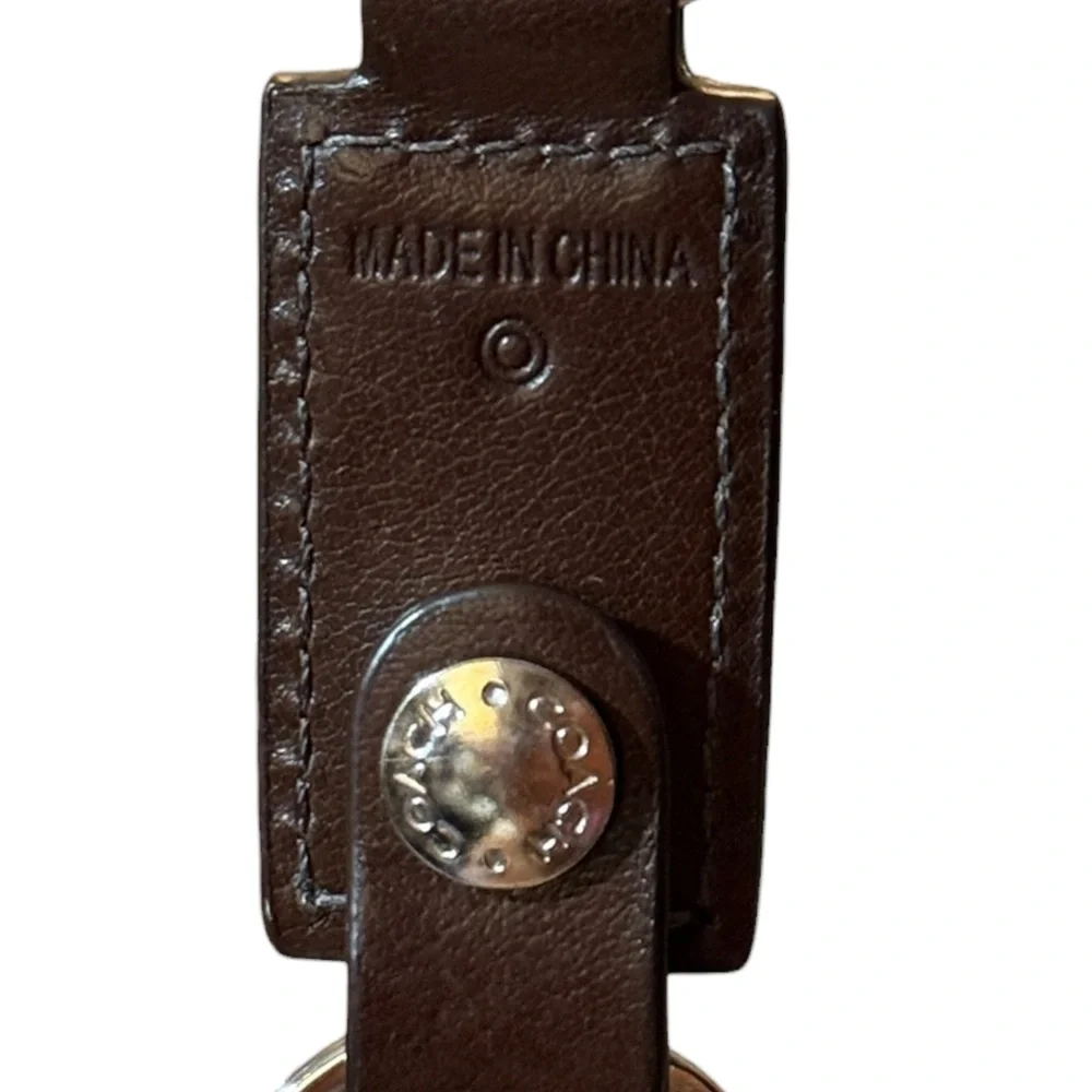 Coach Brown Leather Valet 2-in-1 Embossed Split Key Ring with Snap Logo (NWOT)